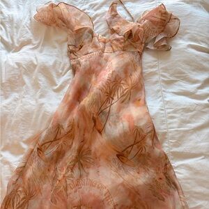 Zimmermann Peach Asymmetrical Dress